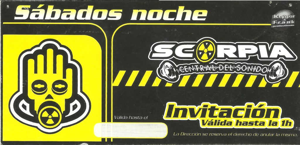 Flyer discoteca Scorpia