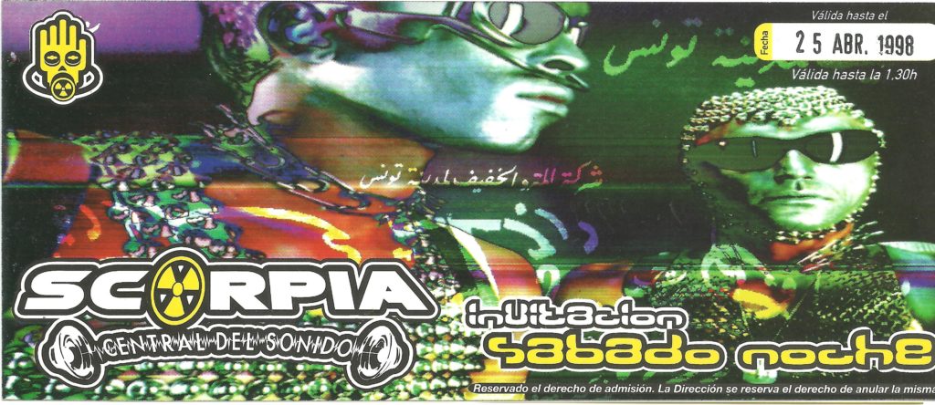 Flyer discoteca Scorpia 1998